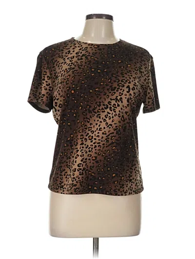 Pre-owned Kathie Lee Short Sleeve T-shirt In Brown