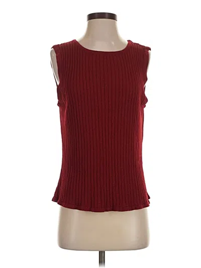 Pre-owned Kathie Lee Sleeveless Top Burgundy Boatneck Tops