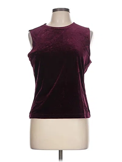 Pre-owned Kathie Lee Sleeveless Top Burgundy Boatneck Tops