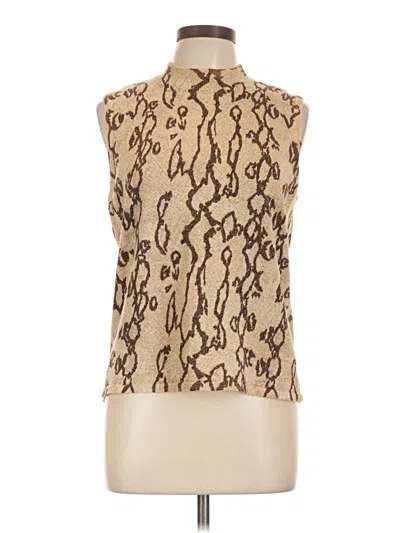 Pre-owned Kathie Lee Sleeveless Turtleneck In Brown
