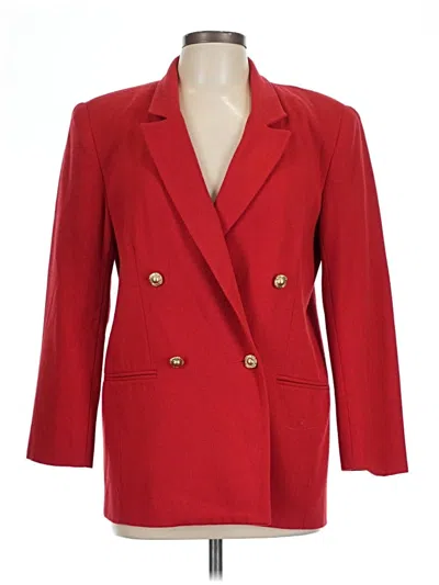 Pre-owned Kathie Lee Wool Blazer Jacket In Red