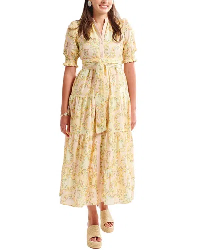 Kathleen Maeve Lola Linen-blend Midi Dress In Yellow