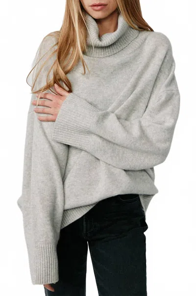 Kathryn Mccarron Charlie Oversized Cashmere Turtleneck Sweater In Gray