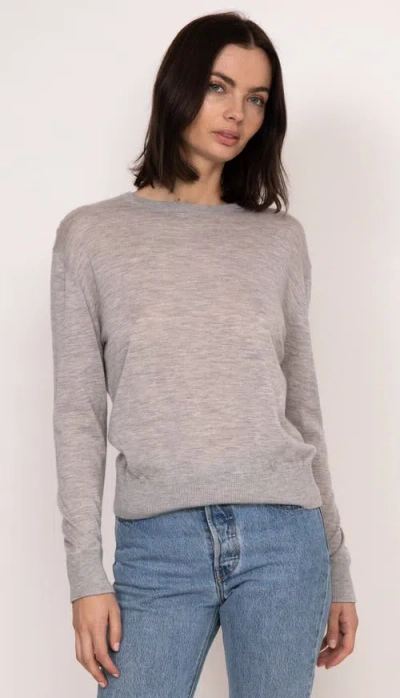 Kathryn Mccarron Marguerite Paper Thin Cashmere Sweater In Gray