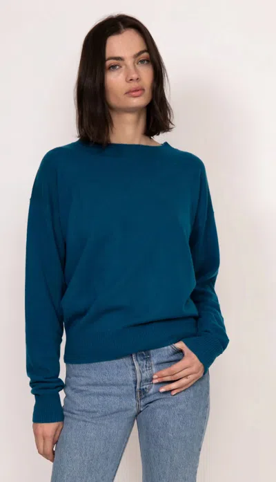 Kathryn Mccarron Naomi Boyfriend Fit Sweater In Peacockvariant In Blue