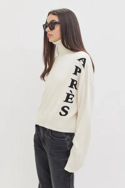 Kathryn Mccarron Vivi Apres Ski Turtleneck Sweater In White In Multi