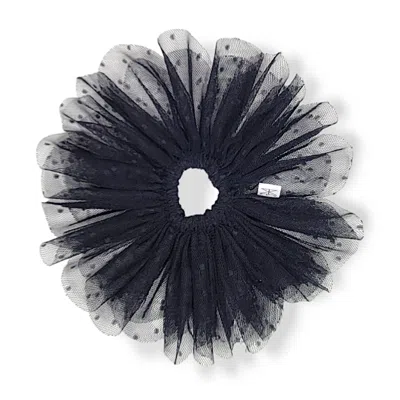 Kathy C Vang Women's Blossom Scrunchie - Black Dotted Tulle