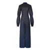 Kathy C Vang Women's Blue Sloane Wide Leg Dark Denim Jumpsuit In Blue