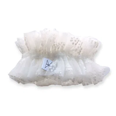 Kathy C Vang Women's Daisy Scrunchie - White Floral Tulle