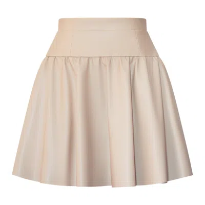 Kathy C Vang Women's Neutrals Danielle Beige Faux Leather Mini Skirt In Beige/black