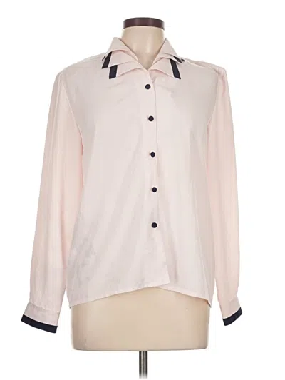 Pre-owned Kathy Che Long Sleeve Blouse In White