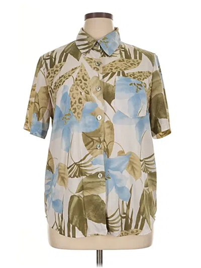 Pre-owned Kathy Che Short Sleeve Blouse In Brown