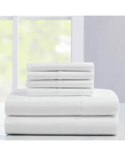 KATHY IRELAND KATHY IRELAND 1200 THREAD COUNT 6PC RICH DAMASK STRIPE COTTON SHEET SET