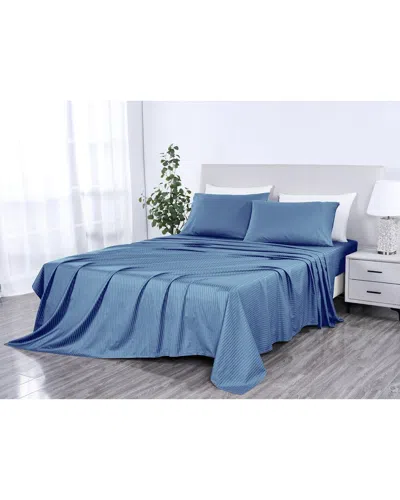 KATHY IRELAND KATHY IRELAND 500 THREAD COUNT DAMASK STRIPE SHEET SET WITH OPTIFIT