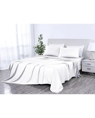 KATHY IRELAND KATHY IRELAND 500 THREAD COUNT DAMASK STRIPE SHEET SET WITH OPTIFIT