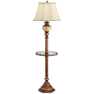 Kathy Ireland 65" High Night Light Glass Tray Table Floor Lamp