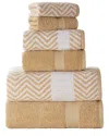 Kathy Ireland 6pc Chevron Jacquard Towel Set With Letsdry