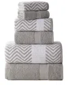 Kathy Ireland 6pc Chevron Jacquard Towel Set With Letsdry