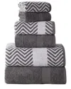 Kathy Ireland 6pc Chevron Jacquard Towel Set With Letsdry