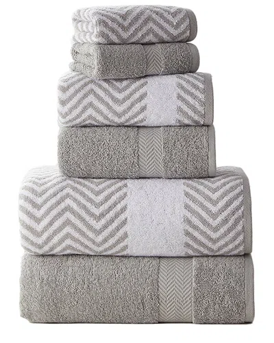 KATHY IRELAND KATHY IRELAND 6PC CHEVRON JACQUARD TOWEL SET WITH LETSDRY