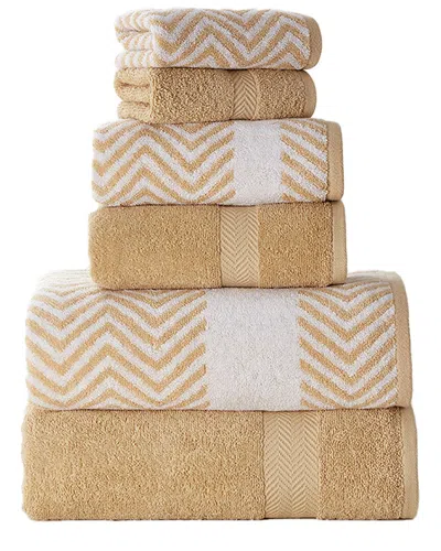 KATHY IRELAND KATHY IRELAND 6PC CHEVRON JACQUARD TOWEL SET WITH LETSDRY