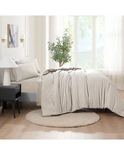 Kathy Ireland 7pc Waffle Textured Comforter Set In Neutral
