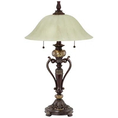 Kathy Ireland Amor 26" Glass And Bronze Traditional Accent Table Lamp