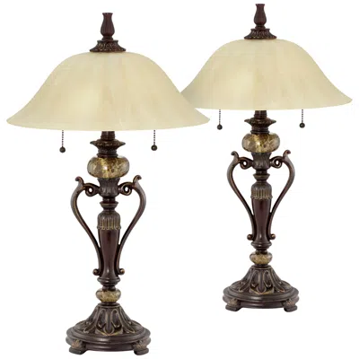 Kathy Ireland Amor 26" High Bronze Traditional Table Lamps Set Of 2