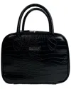 Shop Kathy Ireland Croco Dome Lunch Tote In Black