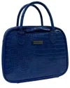Kathy Ireland Croco Dome Lunch Tote In Blue