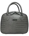 Kathy Ireland Croco Dome Lunch Tote In Silver