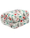 Kathy Ireland Holiday Print Plush Flannel Throw Bl