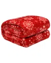 Kathy Ireland Holiday Print Plush Flannel Throw Bl