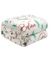 Kathy Ireland Holiday Print Plush Flannel Throw Bl