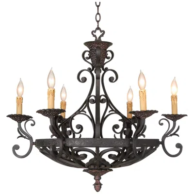 Kathy Ireland La Romantica 32 1/2" Wide Dark Bronze 6-light Chandelier In Black