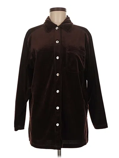 Pre-owned Kathy Ireland Long Sleeve Blouse In Brown