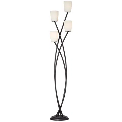 Kathy Ireland Metro 68" Glass And Metal 4-light Uplight Floor Lamp