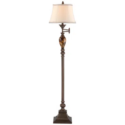 Kathy Ireland Mulholland 61" High Bronze Swing Arm Floor Lamp