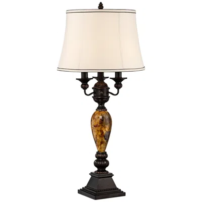 Kathy Ireland Mulholland Traditional Table Lamp With Usb Brown Dimmer Cord