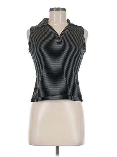 Pre-owned Kathy Ireland Sleeveless Top Black Halter Neckline Tops
