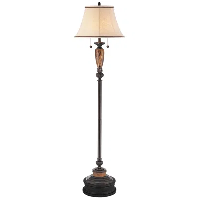 Kathy Ireland Sonnett Twin Pull Chain Floor Lamp With Black Riser