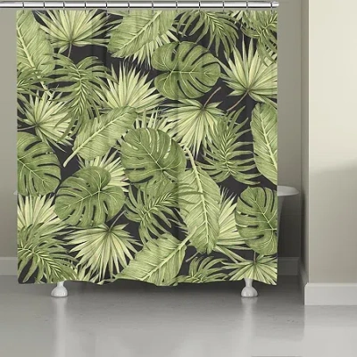 Kathy Ireland Sophisticated Palm Shower Curtain In Green