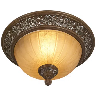 Kathy Ireland Sterling Estate 14" Wide Ceiling Light Fixture In Brown