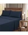 Kathy Ireland Turkish Cotton Solid Flannel Sheet Set In Blue