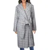 Kathy Ireland Womens Plaid Metallic Long Coat