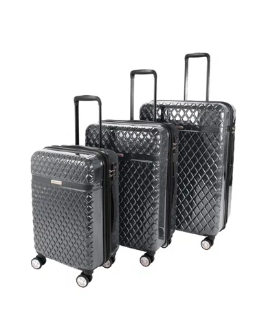 Kathy Ireland Yasmine 3-piece Hardside Luggage Set In Iron