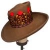 Kathy Jeanne Millinery Women's Wool Asymmetrical Western Top Hat In Brown In Brown