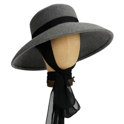 Kathy Jeanne Millinery Women's Wool Breakfast At Tiffany's Scarf Hat In Grey In Gray