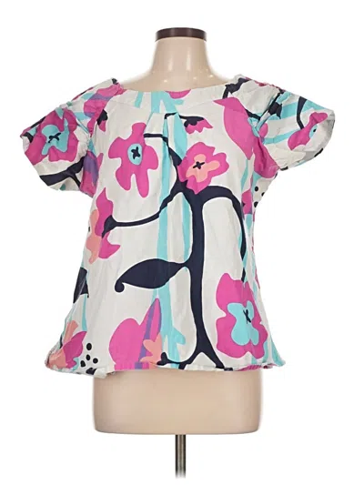 Pre-owned Kathy Peterson Short Sleeve Blouse In Pink