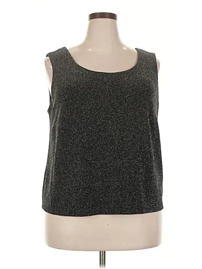 Pre-owned Kathy Roberts Tank Top Gray Square Neckline Tops